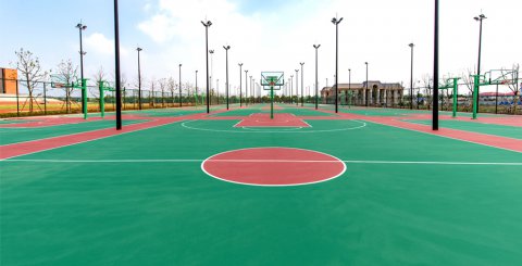室外籃球場地，硅pu材質(zhì)球場施工工藝